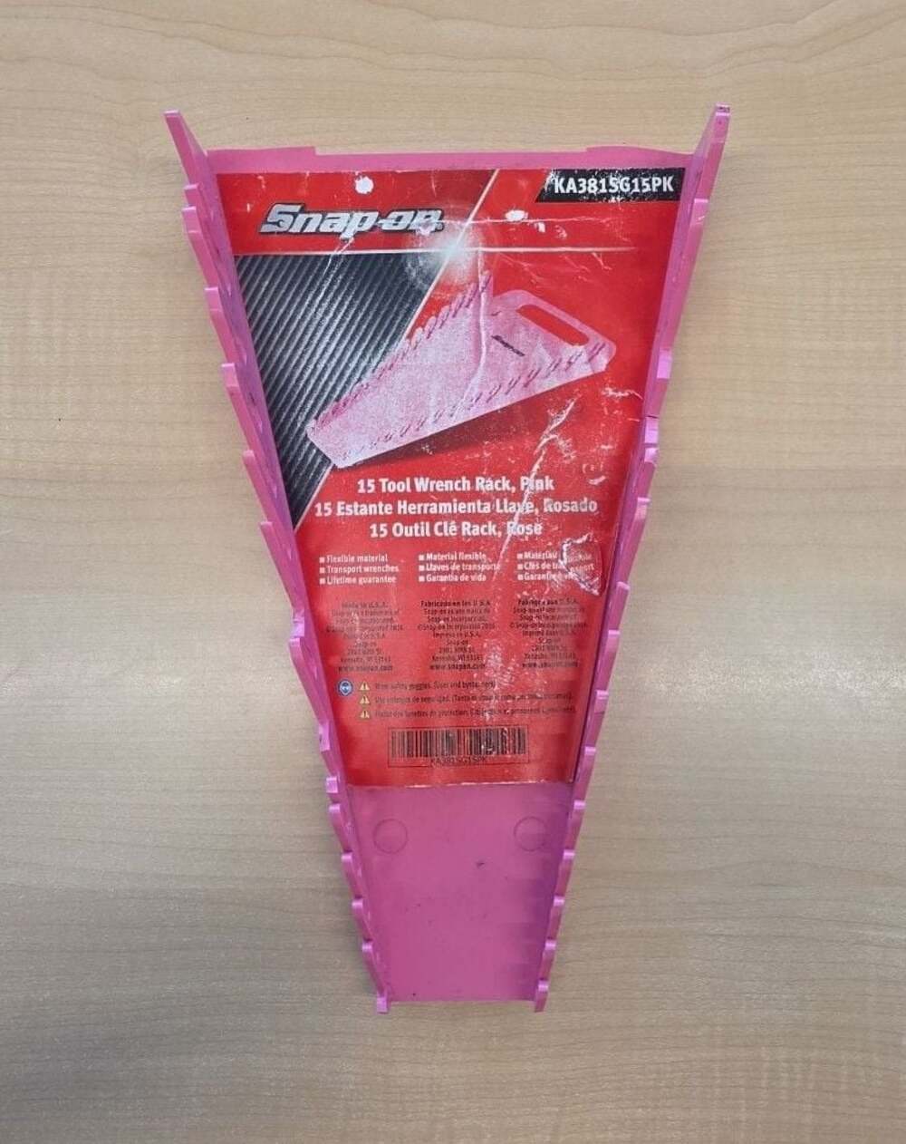 Snap-on 15-Slot Flexible Wrench Organizer Rack - Pink (KA3815G15PK)